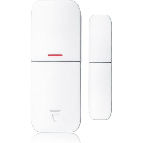 Détecteur d'ouverture sans fil 433MHz – Alimentation 23A 12V – Distance d'envoi 80m – Coque PVC blanc pour portes et fenêtres – Lifebox