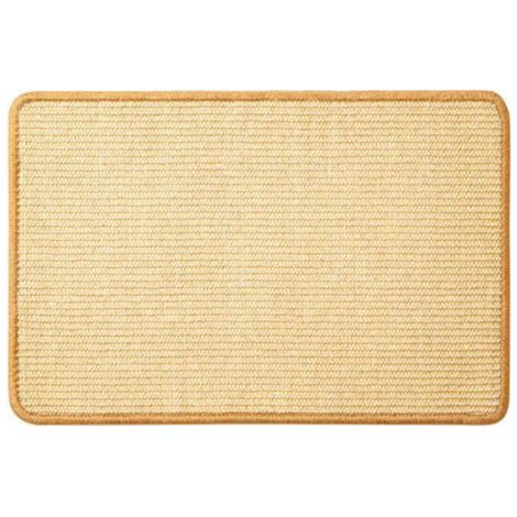 QORVA-Tapis Griffoir pour Chat, 60 x 40 cm, Sisal Naturel, Tapis à Griffer Horizontal, Protège Canapé et Tapis