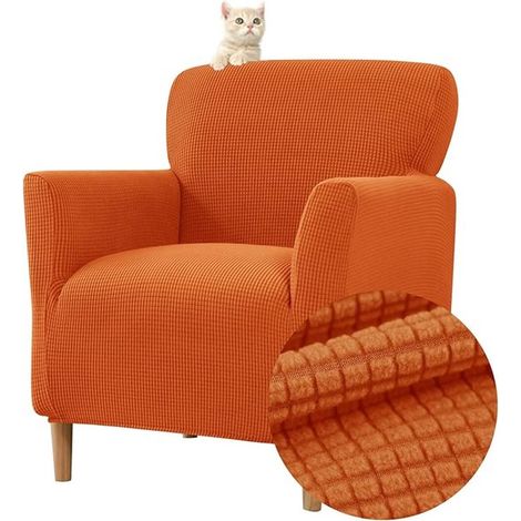 Housse de canapé, housse de fauteuil extensible, housse jacquard pour fauteuil club, housse de fauteuil Chesterfield, protection de fauteuil lavable en machine pour salon (1/4)