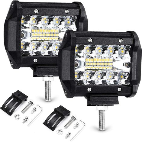 Zusatzscheinwerfer 2 x 70W LED Arbeitsleuchte 12V 7200lm 6000K IP68 Wasserdicht Große Leuchte SUV UTV ATV Nebelscheinwerfer Offroad Scheinwerfer (1/5)