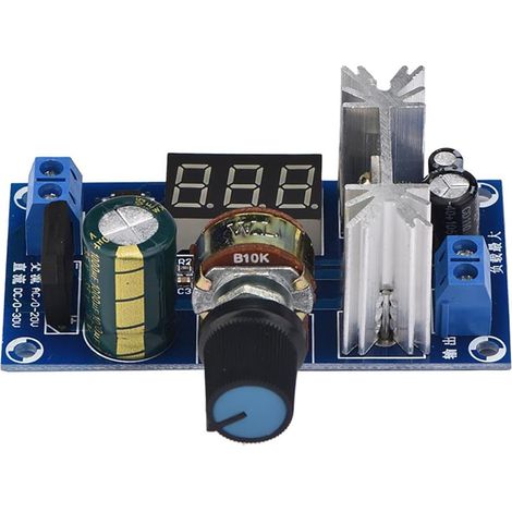 Module Régulateur de Tension LM317 Réglable avec Affichage Numérique Régulateur Linéaire Carte Alimentation DC Ajustable pour Projets Électroniques et Laboratoire