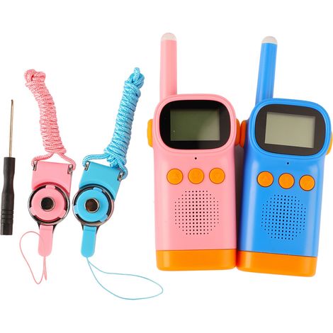 Lot de 2 talkies-walkies pour enfants avec lampe torche longue portée, radios portables bidirectionnelles pour aventures intérieures et extérieures (1/5)