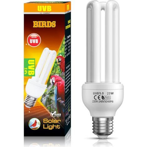 E27 23W UVB 5.0 Bulb for Birds, Reptiles, and Parrots - Daylight (1/5)