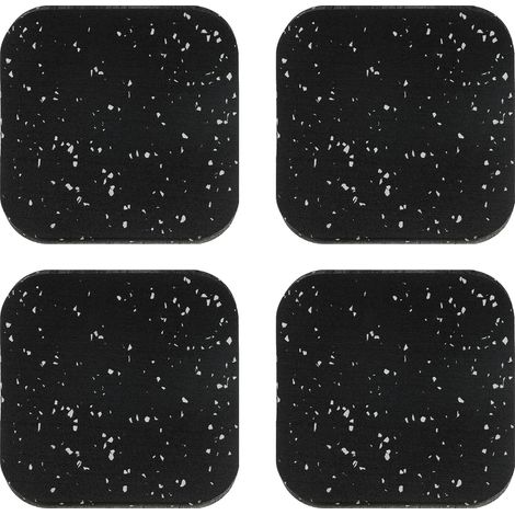 Sollbry Lot de 4 tapis d'exercice antibruit pour protection du sol, patins pour machine à laver, tapis anti-vibrations en caoutchouc pour vélo, noir/blanc (1/5)