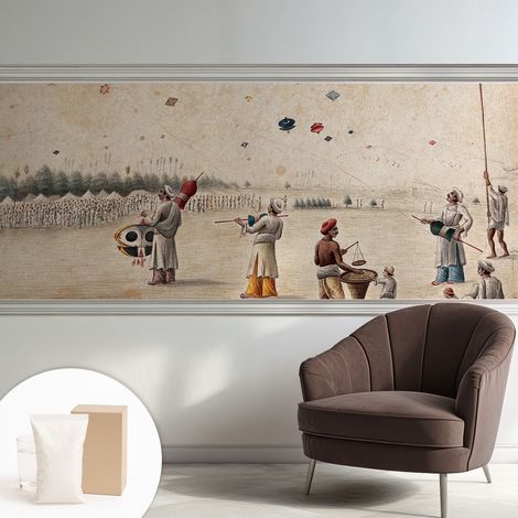 Carta Da Parati - Murale Alla Moda Decorazione - Camera Da Letto - Con Colla Gratuita Aquiloni che volano 250x104 cm (1/5)