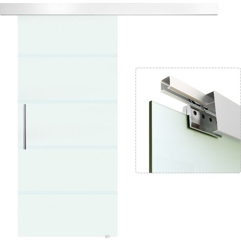 Porta Scorrevole Vetrata 90x205 cm Temperata Smerigliata (1/5)