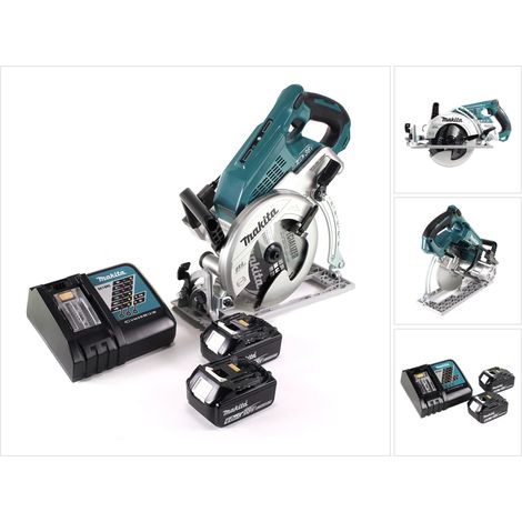Makita DRS 780 RG Akku Handkreissäge 36V ( 2x18V ) 185 mm Brushless + 2x Akku 6,0Ah + Ladegerät (1/5)