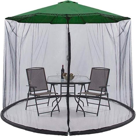 Parasol de jardin avec moustiquaire à fermeture éclair, 300x230 cm, pour terrasse et extérieur, protection anti-insectes, couverture imperméable pour table et pergola (1/5)