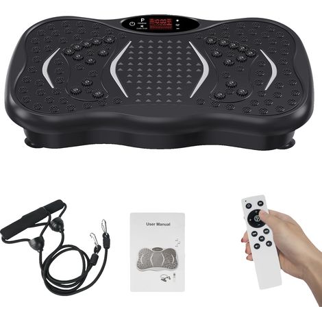 Vibrationsplatte Trainingsgerät, 99 Stufen, Fernbedienung, schwarz (1/2)