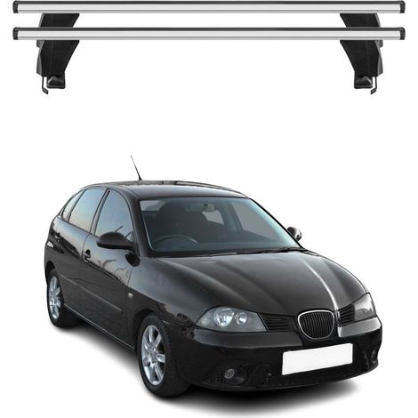 OMAC Dachträger Querträger Alu für Seat Ibiza III 2002-2008 – Abschließbar – T-Nut – City-Crash-getestet – Max. 50 kg Silber (1/5)