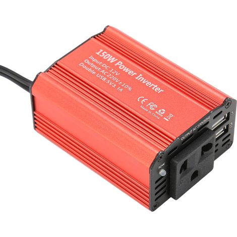 Onduleur de Voiture 150W 12V vers 220V avec 2 Ports USB 2.1A - Alimentation pour Appareils Électroniques (1/5)