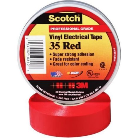 3M Electricite - 80055 - Scotch 35 Rouge 20m x 19mm
