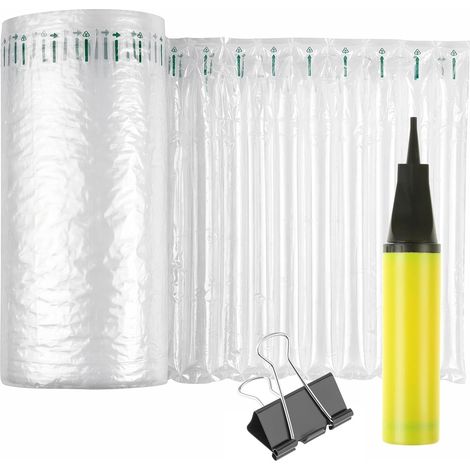 Rouleau de papier bulle de 30 cm x 50 m pour colonnes d'air gonflables, protecteur de bouteille de vin à bulles avec pompe, emballage robuste et fournitures de déménagement pour l'expédition (1/5)