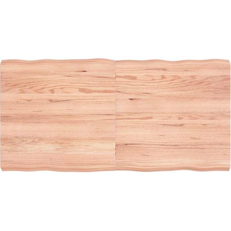 Tischplatte 120x60x(2-6) cm Massivholz Behandelt Baumkante (1/5)
