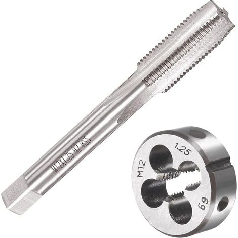 M12 X 1,25 Métrique Tarauds et Filières, M12 X 1,25mm Kit de Taraudage et Filetage HSS Tarauds à Main Droite Filetage (1/5)