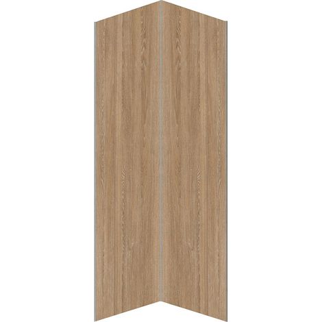 Pannello per parete da doccia effetto legno con profili 2 x L90 x H210 cm in Alluminio - Lotto di 2 - ENEKO