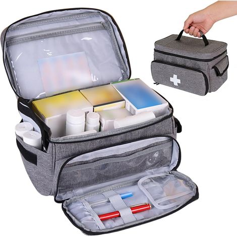Trousse de Secours Vide Sac Médical Portable Trousse de Premiers Secours Vide Étanche Sac de Transport pour Trousses de Premiers Secour pour Maison Bureau Activités de Plein Air et Voyages (1/5)