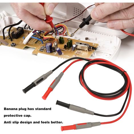 Câble de test pour multimètre P1032 avec fiches bananes 4 mm, moulé par injection, droit à droit (1/5)