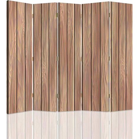 Paravent 5 Volets en Bois pour Intérieur Élégant et Pratique - 180 x 150 cm - 2 faces R° V°