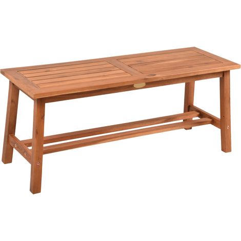 Akazien Gartenbank SANTA CLARA 2-Sitzer geölt - 100 x 35 cm - Sitzbank ohne Rückenlehne aus FSC Massiv Holz - Garten Deko Blumen Hocker Beistell Tisch