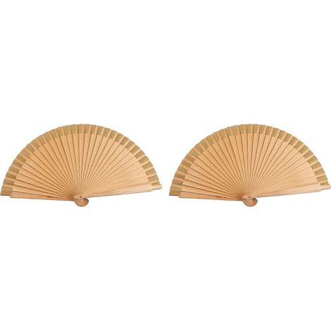 2 éventails pliants en bois pur F-Plain, pour spectacles de danse classique moderne, artisanat et décoration intérieure. (1/5)