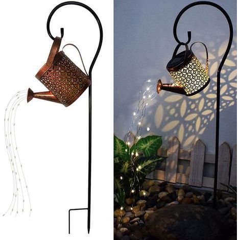 Arrosoir Solaire avec Cascade de Lumières Étanche - Lanterne Solaire Suspendue Décorative pour Jardin, Terrasse ou Balcon - Décoration Extérieure (1/5)