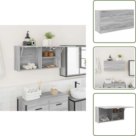 Armadio grigio - vidaXL Mobile da Bagno Grigio Sonoma 80x25x40 cm in Truciolato - Armadio moderno