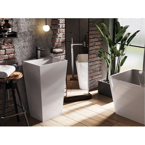 Vasque sur pieds blanc mat VERA (1/4)