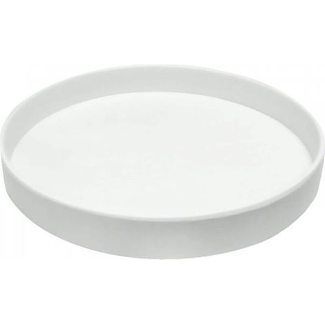 Plateau de fleurs en céramique blanc de 18 cm de diamètre extérieur, adapté aux bacs à fleurs d'intérieur et d'extérieur, 1 pièce (1/5)