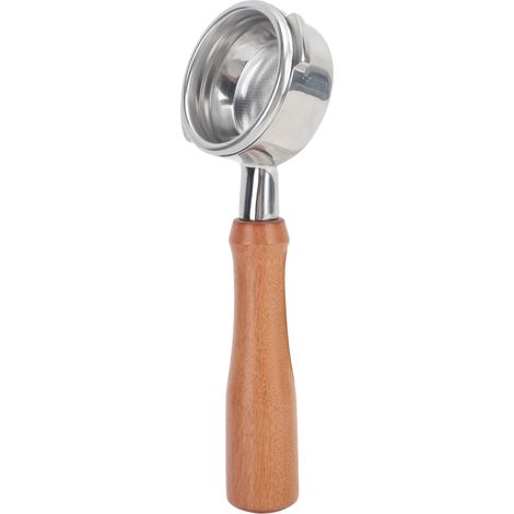 58-mm-Siebträger, bodenlos, 3 abnehmbare Ohren, aus Massivholz und Edelstahl, für NOWWA E All Wood Red Acid Branch Kaffeemaschinen. (1/5)
