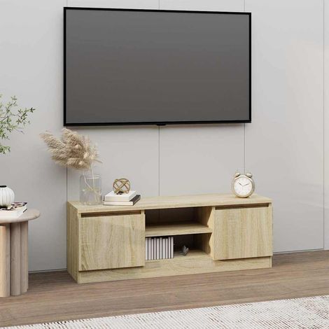 vidaXL Mueble de TV con puerta roble Sonoma 102x30x36 cm (1/5)