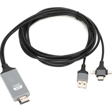 3-in-1 HDMI-Bildschirmprojektionskabel für iOS, Android und USB-C (1/5)