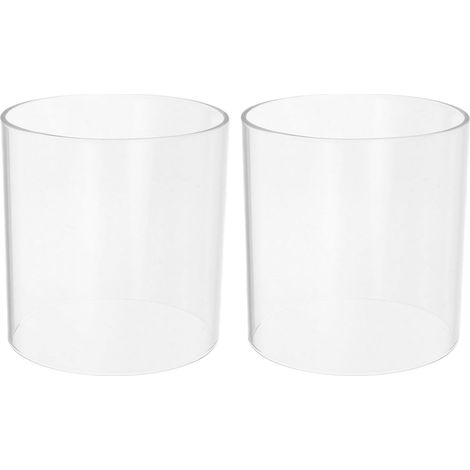 de 2 Abat Jour en Verre Cylindrique Transparent 10X10 CM (1/5)
