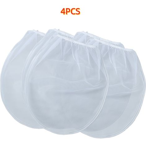 Lot de 4 sacs filtrants pour peinture – Sacs filtrants pour peinture de 1 gallon, blancs, à mailles fines, jetables, avec cordon élastique à l'ouverture supérieure, pour la peinture et le jardinage (1/5)