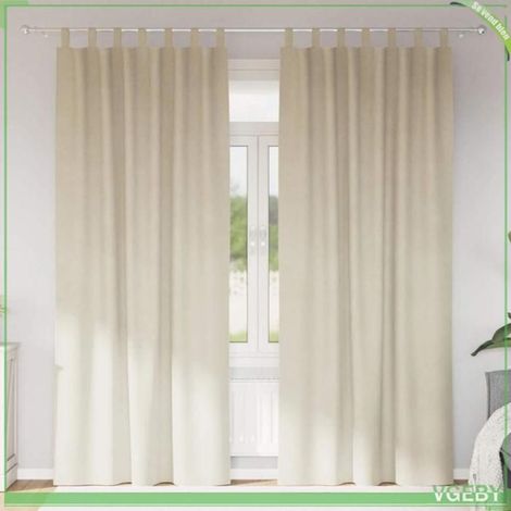 Rideaux occultants - FAFEISY - 4107192 - Velours - Crème - 140 x 260 cm (2 pcs) (1/5)