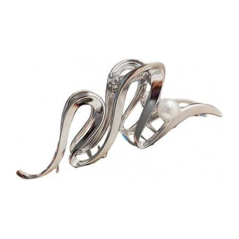 Ecarla Haarspange XL Schmutziggold mit Perle SP235 (1/2)