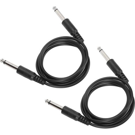 Câble Instrument 6.35mm 1/4" Droit pour Guitare Électrique, Basse, Clavier - Longueur 1 Mètre (1/5)