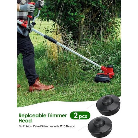 Tete De Coupe - M10x1 25 LH - Pour Debroussailleuse - Fil 2 4 Mm X 2 M - Pack De 2 (1/5)