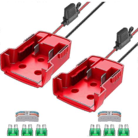 Adaptateur Power Wheel pour batterie Milwaukee M18, convertisseur 18V avec fusibles et bornes de fil, lot de 2 (lot de 2) (1/5)