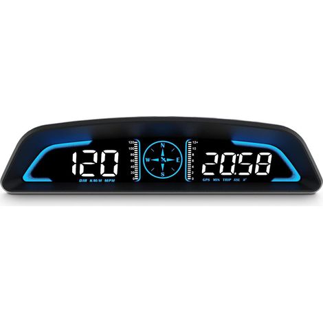 Tachimetro, ricezione del segnale satellitare, visualizzazione della velocità e altre funzioni, head-up display per auto, per tutti i veicoli (1/5)