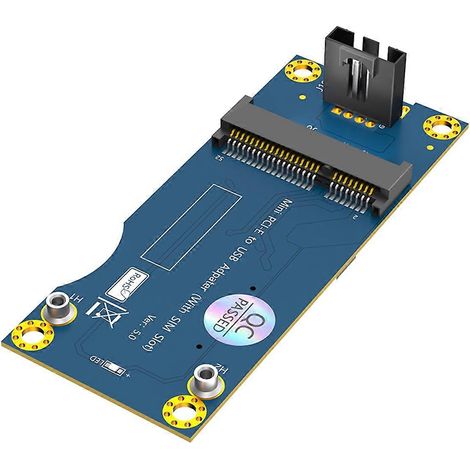 Adaptateur Mini PCI-E vers USB 2.0 avec emplacement pour carte SIM pour module WWAN/LTE (1/5)