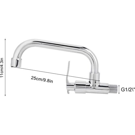 Robinet d'évier mural simple G1/2 po pour eau froide, idéal pour la cuisine et la maison. (1/5)