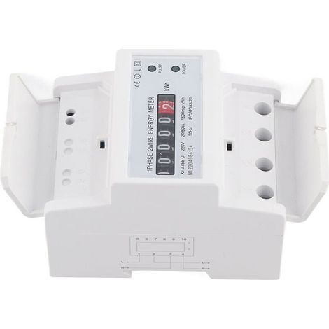 Compteur d'Énergie Digital 1 Phase 2 Wire 4P DIN-Rail Electric Meter Electronic KWh Meter 220V, Compteur De Rétroéclairage électronique 1PC(20(80) A) (1/5)