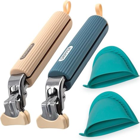 2 Pieces Kitchen Tongs Silicone Anti-Burning Clip for Air Fryer (1/5)