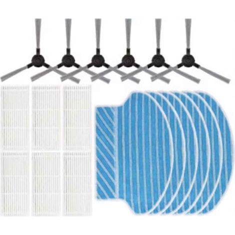 18 pièces pour accessoires de balayeuse RobZone Duoro X-Clean : brosse latérale et filtre