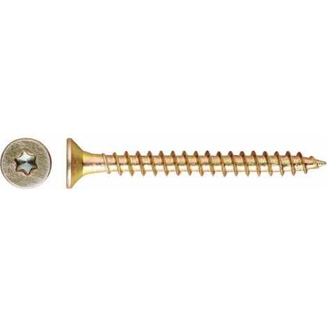 Vis à bois - Tête fraisée - Empreinte Torx - Bichromatée 4,5 x 50 - Boite de 250