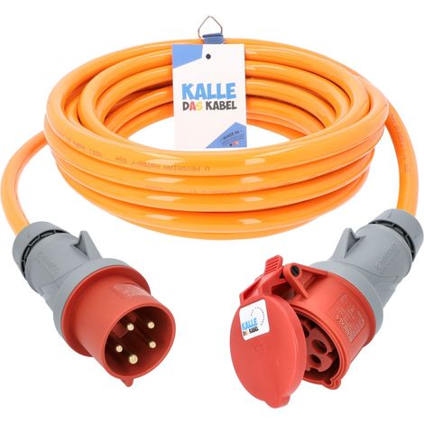 Kalle Verlängerungskabel CEE 400V 32A 4,0mm² Extreme Signal Orange IP44 5 Meter