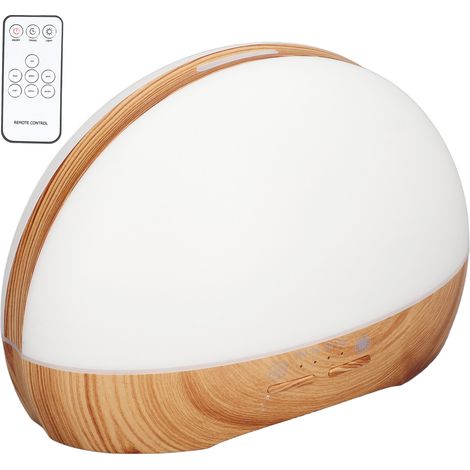 Diffuseur d'huiles essentielles 300 ml, humidificateur d'air ultrasonique pour parfumer l'air de la maison ou du bureau, 100-240 V, finition bois clair. (1/5)