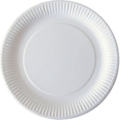 Assiette jetable carton blanc 23 cm x50 (1/4)