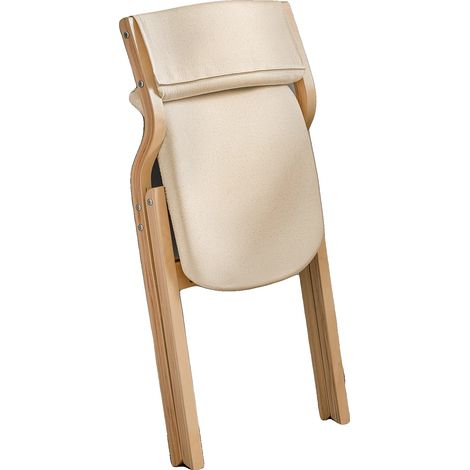 Chaise pliante, design gain de place, assise confortable, BLANC (1/2)